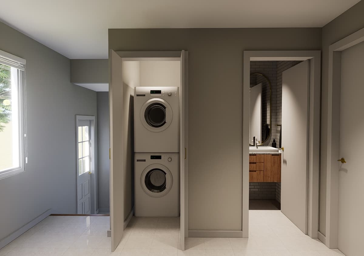 Rendered Image of a Laundry Room