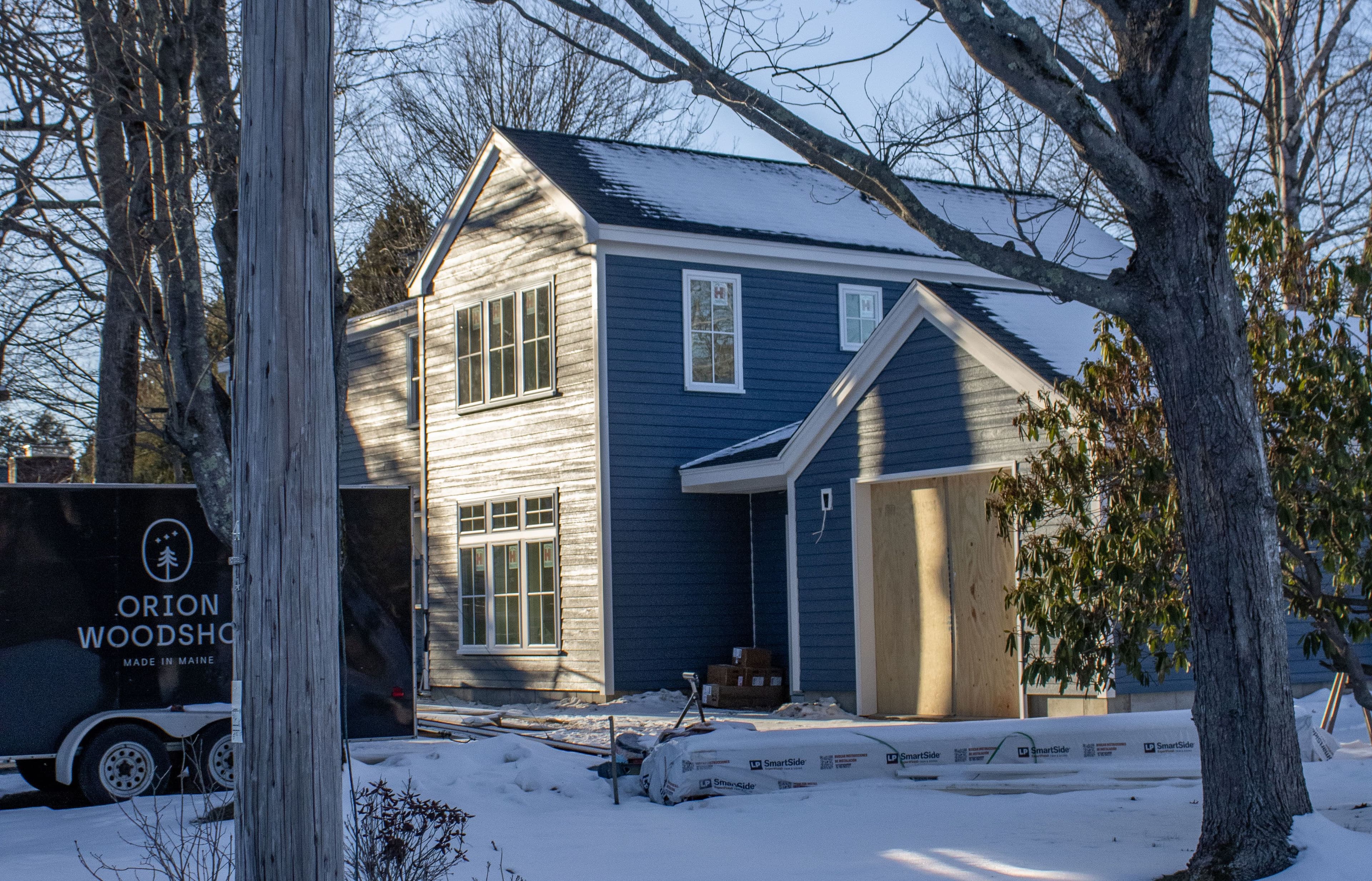 Southern Maine home addition, part of a larger home renovation in Cape Elizabeth, completed by Orion Woodshop, a Maine-based general contractor.